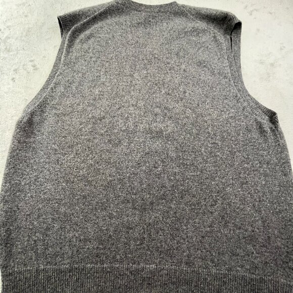 VTG Brooks Brothers Sweater Vest Mens XL Grey Scottish Lambswool USA Made V Neck - Picture 7 of 9